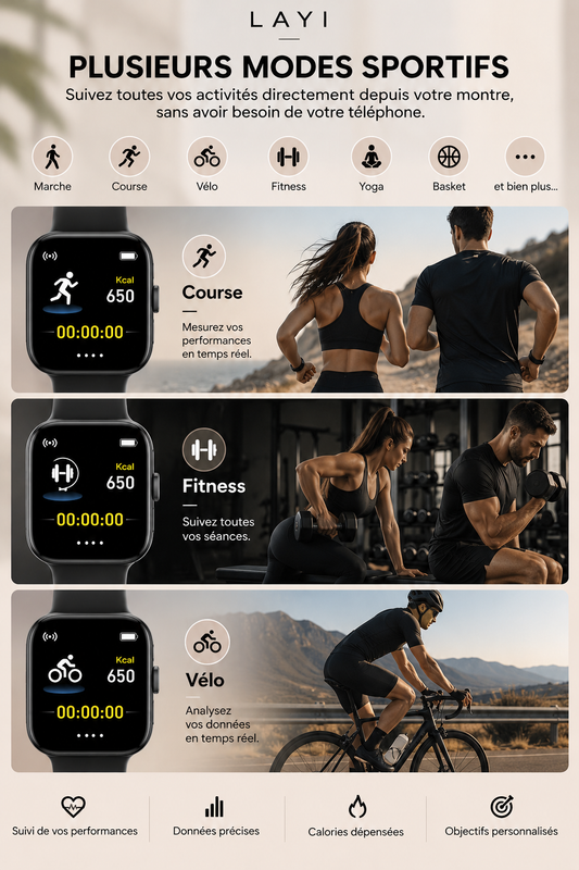 Montre Connectée Layi – Sport & Quotidien