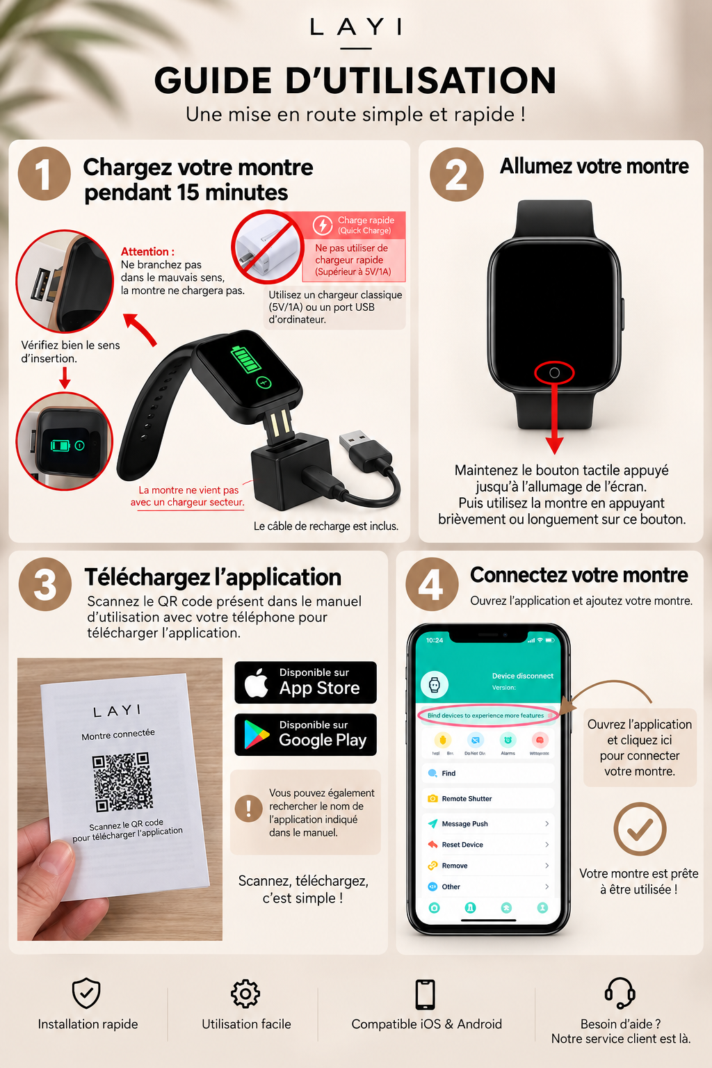 Montre Connectée Layi – Sport & Quotidien